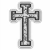 marmeren kruis sticker (Voorkant)