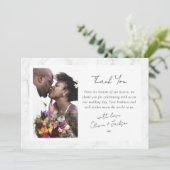 Marmeren Lijst Fotobruiloft Bedankkaart (Staand voorkant)