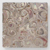 MARMEREN LOOK IN GRIJS, PRUIM, GROEN, BRUIN, WIT STENEN ONDERZETTER (Voorkant)