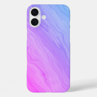 Marmeren Luxe - Blauwe en Paarse Gradiënt iPhone 16 Plus Hoesje