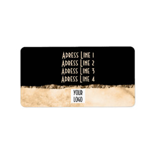 Marmeren luxe elegante gouden moderne retouradres etiket