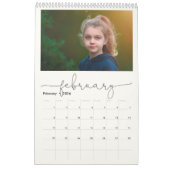 Marmeren minimalistisch script Multi Family Photo Kalender (Feb 2026)