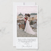 Marmeren Moderne Multi Photo Collage Wedding Bedankkaart (Achterkant)