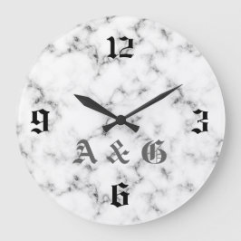 Marmeren monogram grote klok