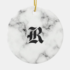 Marmeren monogram keramisch ornament