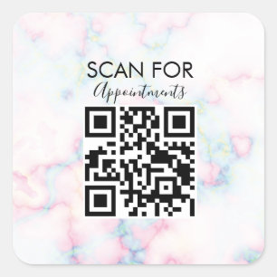 Marmeren Nagel Salon Afspraak QR Code Vierkante Sticker