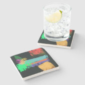 Marmeren Onderzetter - Meerkleurig (Zijkant)