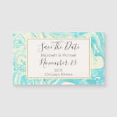 Marmeren ontwerp in Turquoise bruiloft Save The Da (Voorkant)