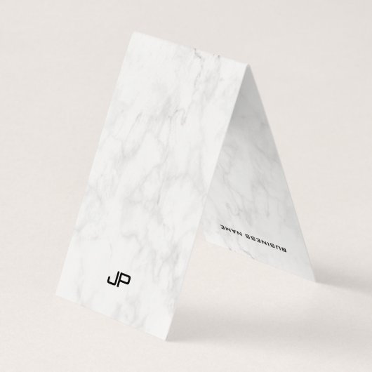Marmeren Ontwerp Modern Monogram Elegant Schoon Ge Visitekaartjes (Achterkant)