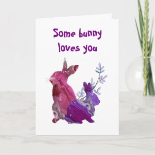 Marmeren Pasen lente Some Bunny houdt van jou Feestdagen Kaart