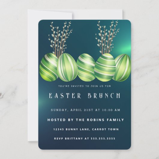 Marmeren Pasen Schattige Eieren Uitnodiging (Voorkant)