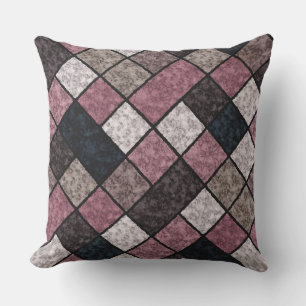 marmeren patchwork bruin roze buitenkussen