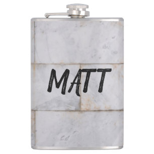 Marmeren Patroon Witte en Bruine Ceramische Grijze Heupfles