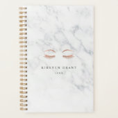 Marmeren Roos Gold Wimpers & Brows Beauty Logo Planner (Voorkant)