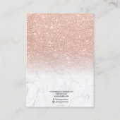 Marmeren roos gouden glitter sieraden ring display visitekaartje (Achterkant)