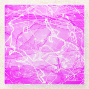 Marmeren Roze Digitaal Papier-21643 Glazen Onderzetter