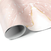 Marmeren Roze Glitter Inpakpapier (Rol Hoek)