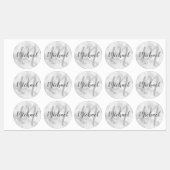 Marmeren Script gepersonaliseerd monogram en naam Labels (Vel)