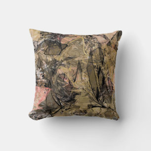Marmeren spiraal abstract goud roze zwart modern kussen
