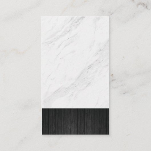 Marmeren Steen en Houten Versiering Visitekaartje (Achterkant)