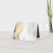 Marmeren Steen Goud Grijs Goud Bloemen Bruiloft FO Bedankkaart (Achterkant)