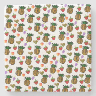 Marmeren stenen onderzetter ananas aardbeien fruit