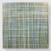 Marmeren stenen Onderzetter "Blue Plaid" (Voorkant)