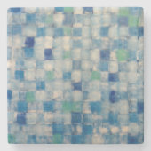 Marmeren Stenen Onderzetter "Blue Weave" (Voorkant)