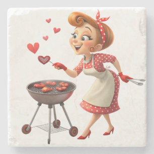 Marmeren stenen onderzetter Valentijnsdag Koken Li