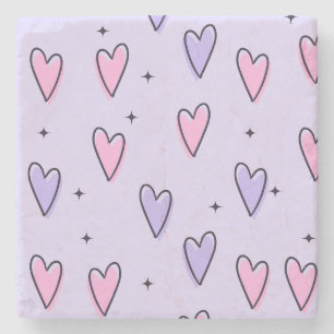 Marmeren stenen onderzetter Valentijnsdag Roze Paa