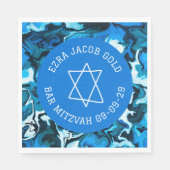 Marmeren ster van David Custom B'nai Bat Bar Mitsw Servet (Voorkant)