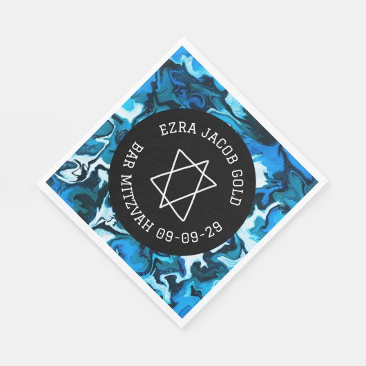 Marmeren ster van David Custom B'nai Bat Bar Mitsw Servet (Hoek)
