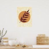 Marmeren Sunset Leaf Poster (Keuken)