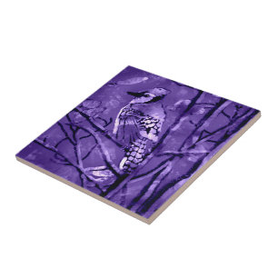 Marmeren Tegel met Blue Jay Bird Abstract Art Desi Tegeltje