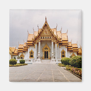 Marmeren Tempel van Goud over Khmer Lion Magnet Magneet