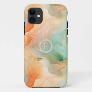 Marmeren terracotta en jade iPhone 11 hoesje