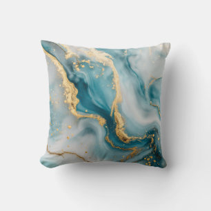 Marmeren textuur blauw blauwgroen goud Sierkussen