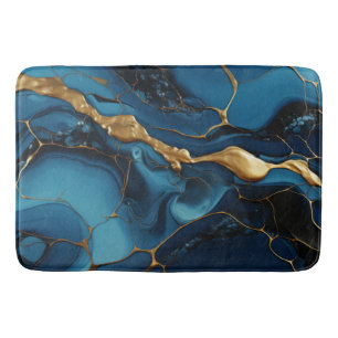 Marmeren textuur blauw goud badmat