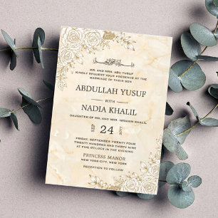 Marmeren textuur Bloemen Kant Islamitische Moslim Kaart