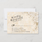 Marmeren textuur Bloemen Kant Islamitische Moslim  RSVP Kaartje (Voorkant)