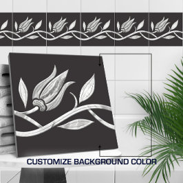 Marmeren Turkse tulp Naadloze Rand Tegeltje