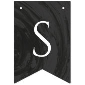 Marmeren verlovingsfeest versiering slinger - Zwar Vlaggetjes (Tweede vlag)