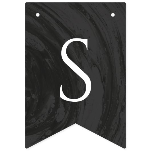 Marmeren verlovingsfeest versiering slinger - Zwar Vlaggetjes (Tweede vlag)