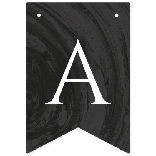 Marmeren verlovingsfeest versiering slinger - Zwar Vlaggetjes (Derde vlag)