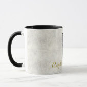 Marmeren zwart-wit minimalistische moderne Initial Mok (Links)