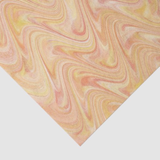 Marmerend Oranje geel Patroon Tissuepapier (Detail)