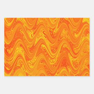 Marmerend Oranje geel rood patroon Inpakpapier Vel