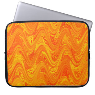 Marmerend Oranje geel rood patroon Laptop Sleeve