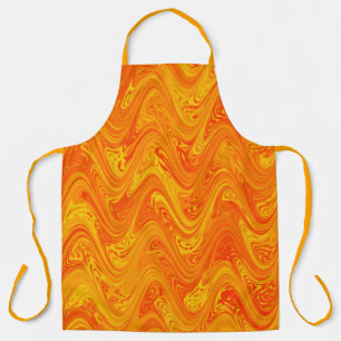 Marmerend Oranje geel rood patroon Schort