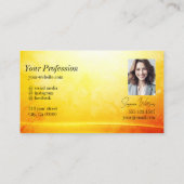 Marmergeel Sinaasappel gebogen decor monogram foto Visitekaartje (Achterkant)